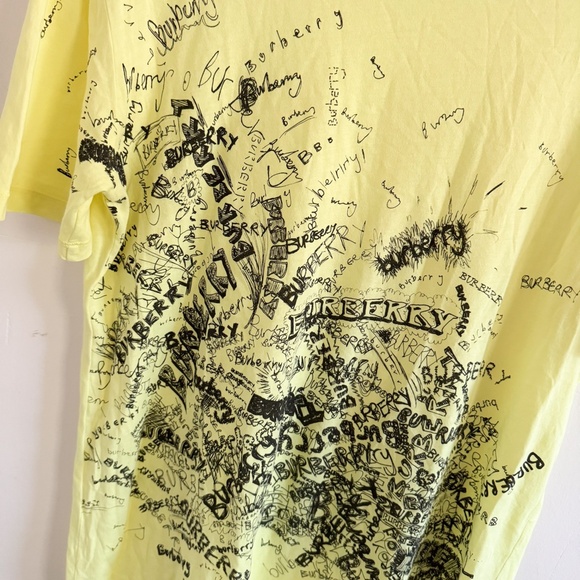 Burberry Yellow Rydon Scribble Graphic Crew T-Shirt M - Picture 4 of 7